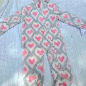 Zip-up plush fleece jumpsuit OBO